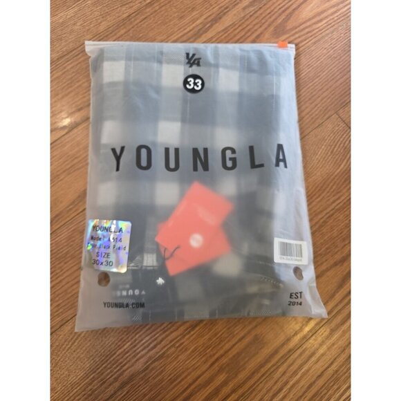 YoungLA Dapper Dress Pants Mens 30x30 Black Plaid Adjustable Waist 614 Tapered - Picture 15 of 16